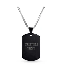Bling Jewelry X-Large Plain Id Military Army Dog Tag Pendant Necklace Stainless Steel 24 Inch Ball Chain