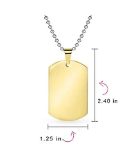 Bling Jewelry X-Large Plain Id Military Army Dog Tag Pendant Necklace Stainless Steel 24 Inch Ball Chain