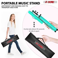 5 Core Music Stand Adjustable Desktop Book Stands Portable Sheet Holder All Metal Foldable Bookstand