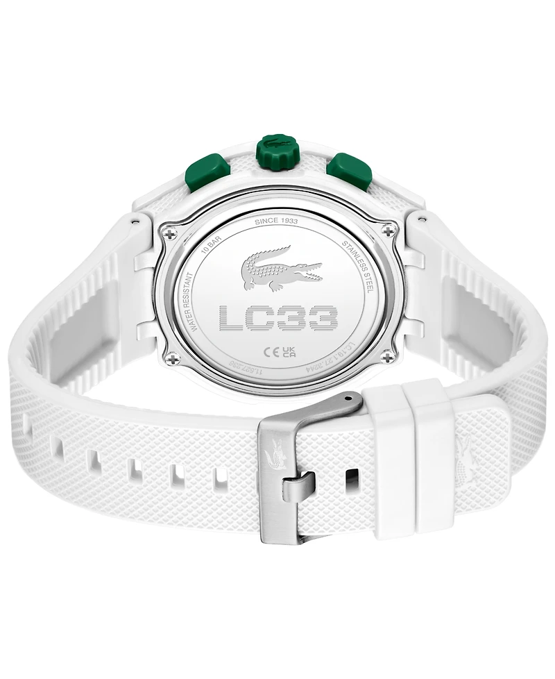 Lacoste Men's LC33 White Silicone Strap Watch, 45mm