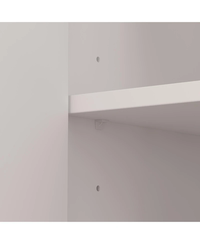 Famapy 10-Shelf Bookshelf Bookcase with Glass Doors, Adjustable Shelves