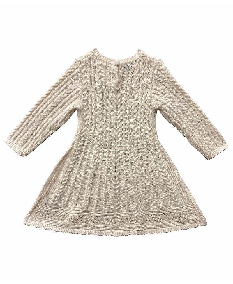 Blueberi Boulevard Infant and Toddler Fit-and-Flare Cabled Sweater Dress