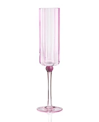 Qualia Glass Cranberry Champagne Flutes, Set of 4