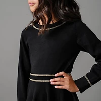 Hope & Henry Toddler Girls Long Sleeve Ruffle Collar Sweater Dress