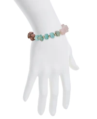 Unwritten Rose Quartz Amazonite Rhodonite Stone Bracelet