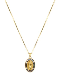 Unwritten Light Blue Enamel Saint Pendant Necklace