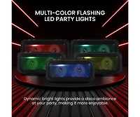 Pyle Wireless Bluetooth BoomBox Stereo Speaker System with Full Panel Led Lights, Fm Radio, and Microphone Input