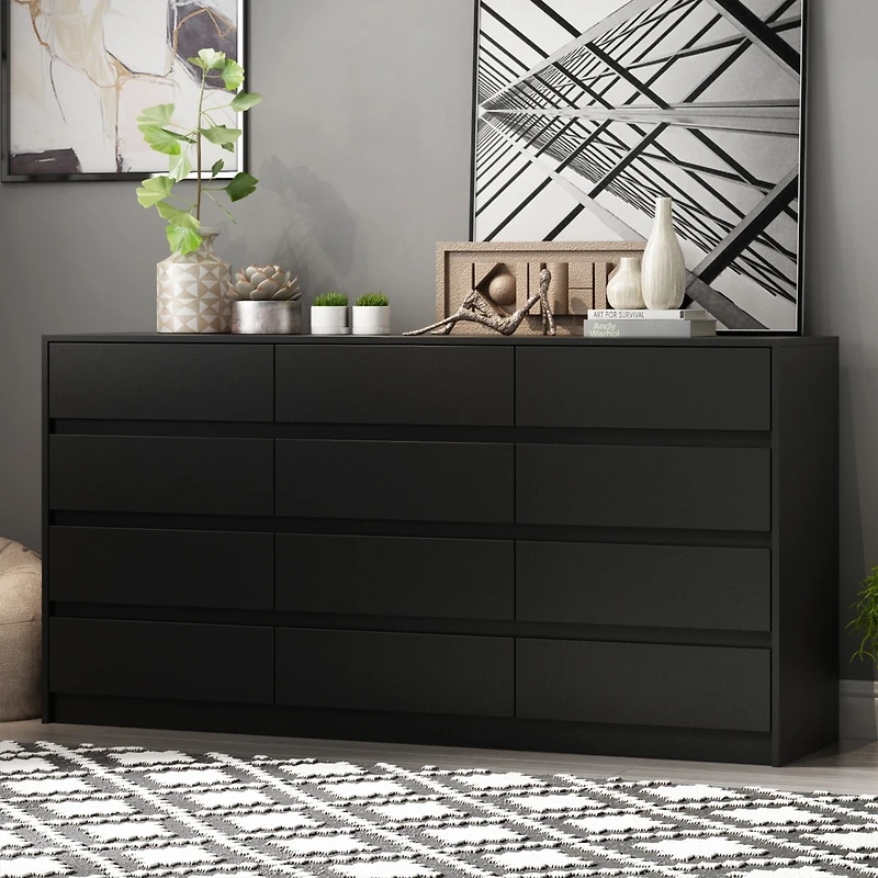 Homsee White Chest of Drawers for Home Storage with 12-Drawer