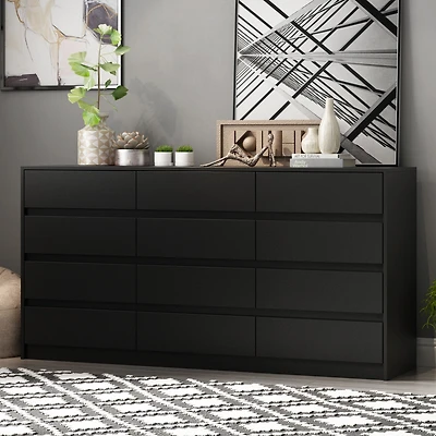 Homsee White Chest of Drawers for Home Storage with 12-Drawer