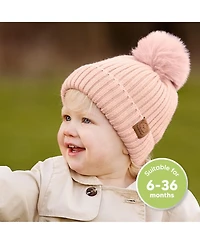 KeaBabies 2pk Baby Hats, Beanies, Newborn Hats for Girls, Boys, Winter Hat, 0-6 Months Infant Hat