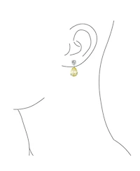 Bling Jewelry Traditional Classic Cubic Zirconia Canary Yellow 5CTW Solitaire Drop Pear Shaped Teardrops Dangle Earrings Prom .925 Sterling Silver