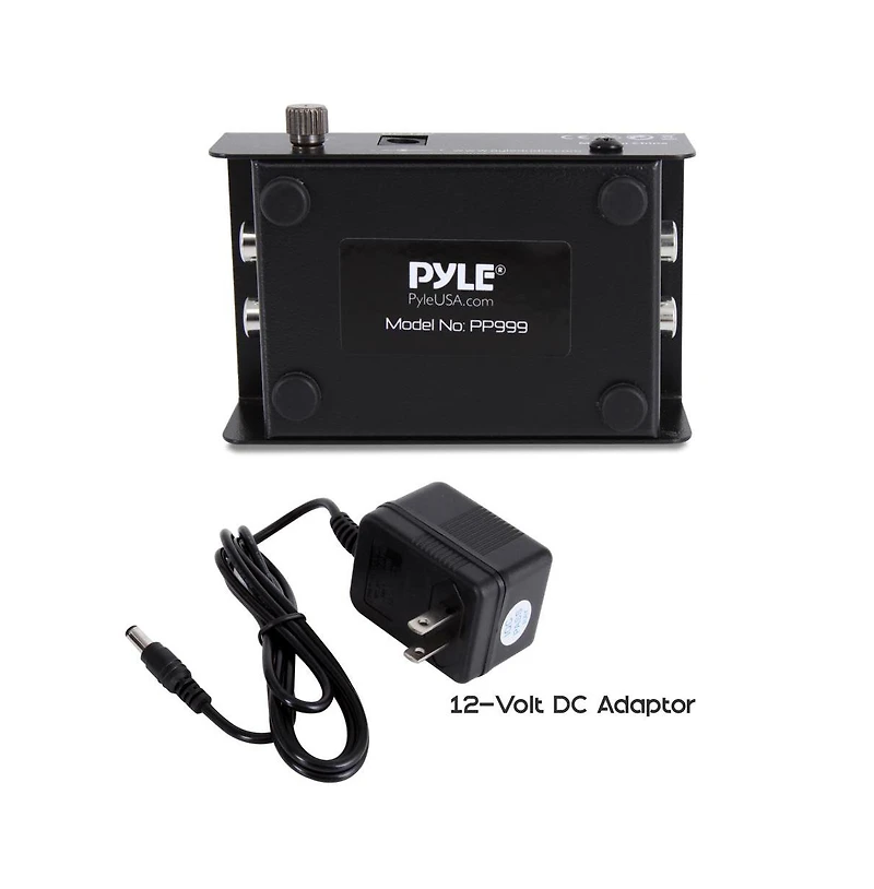 Pyle Pro Audio Phono Turntable Preamp with Ultra-Low Noise and 12-Volt Power Adapter