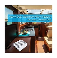 Pyle 4-Ch. Elite Series Marine Amplifier, Waterproof, 400 Watt, Dual Mosfet Power Supply