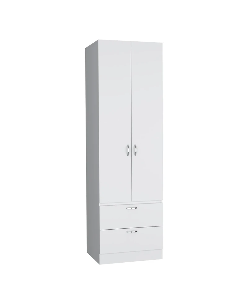 Vicco Armoire Wardrove 76" H, Hanging Rod, 2 Drawers, 1 Shelf