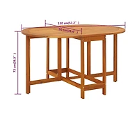 Patio Table 51.1"x35.4"x28.3" Solid Acacia Wood