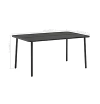 vidaXL Patio Table Dark Gray 59.1"x35.4"x28.3" Steel