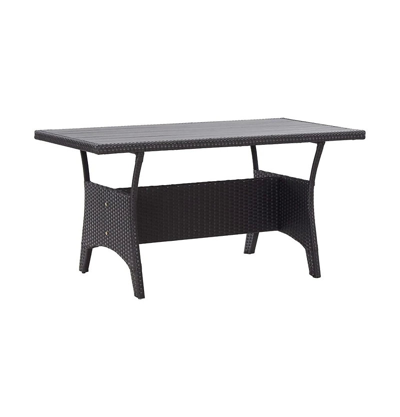 vidaXL Patio Table Black 47.2"x27.6"x26" Poly Rattan