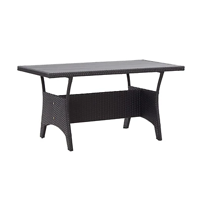 vidaXL Patio Table Black 47.2"x27.6"x26" Poly Rattan