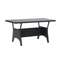 vidaXL Patio Table Black 47.2"x27.6"x26" Poly Rattan