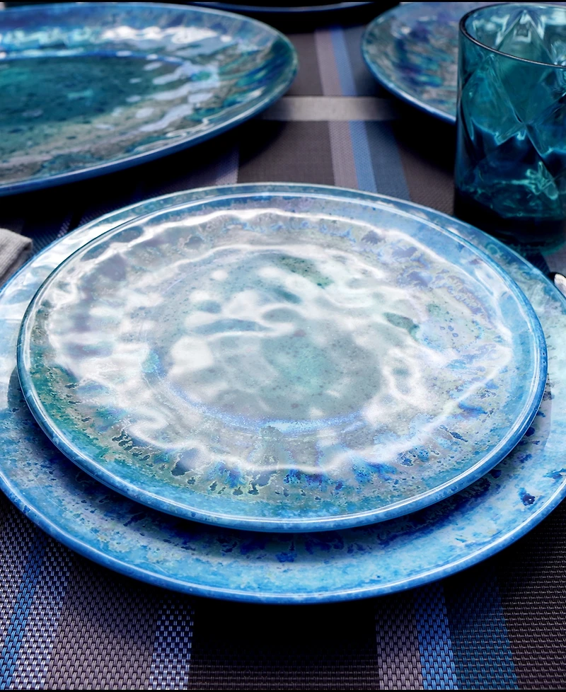 Certified International Radiance Teal Melamine Salad Plates, Set of 6