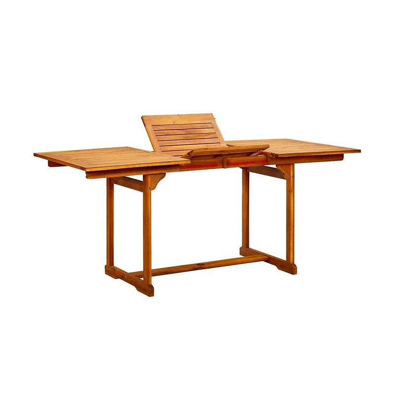 vidaXL Garden Dining Table (47.2"-66.9")x31.5"x29.5" Solid Acacia Wood