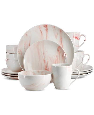 Elama Marble 16 Pc. Dinnerware Set, Service for 4