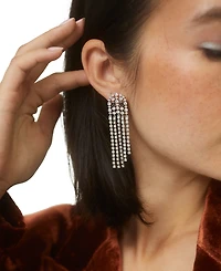 Ajoa by Nadri Rhodium-Plated Pave Ghost Fringe Drop Earrings
