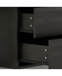 Homsee Black Wood Dresser Chest of Drawer With 6 Drawers