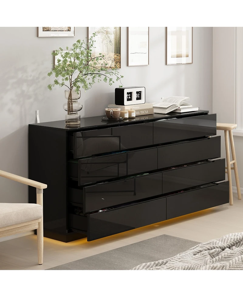 Homsee 8-Drawer Chest of Drawers Storage Organizer With Led Lights