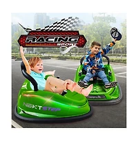 SereneLife 360° Spinning Kids Bumper Car with Remote Control, Led Lights, and 2 Driving Modes (Pink)