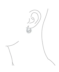 Bling Jewelry Lightweight Slender Hollow Puff Ribbed Scalloped Style Oval Tube Hoop Earrings .925 Sterling Silver 1 Inch