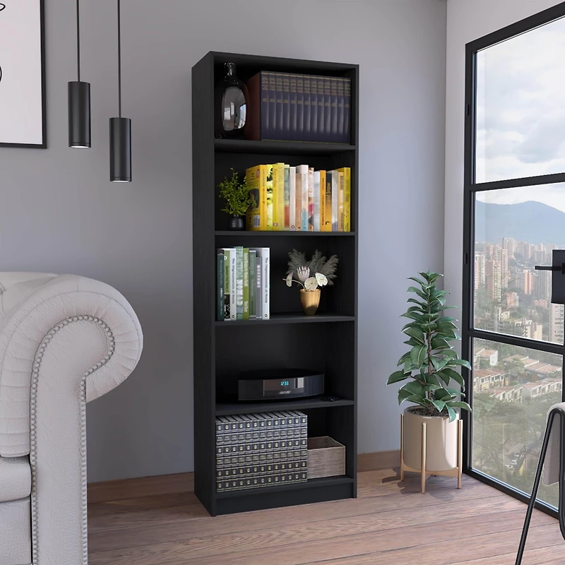 Vinton 4-Tier Bookcase with Modern Storage for Books and Decor