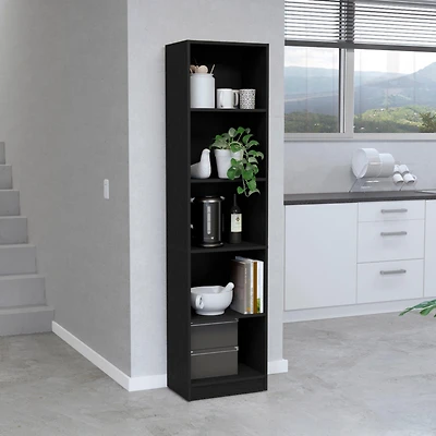Vinton Xs Bookcase Compact Bookshelf with Multiple Shelves