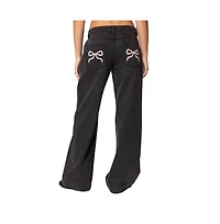 Women's Bow pocket relaxed jeans