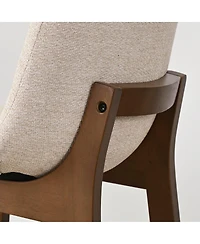 Set of 2 Upholstered Bar Stools with Solid Wood Legs, Modern Counter Height Chairs for Kitchen Island, Bar, or Dining Room-Maison Boucle