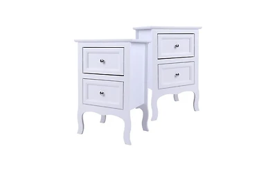 Slickblue 2-Piece Country Style Two-Tier Night Tables Set