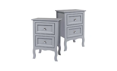 Slickblue 2-Piece Country Style Two-Tier Night Tables Set