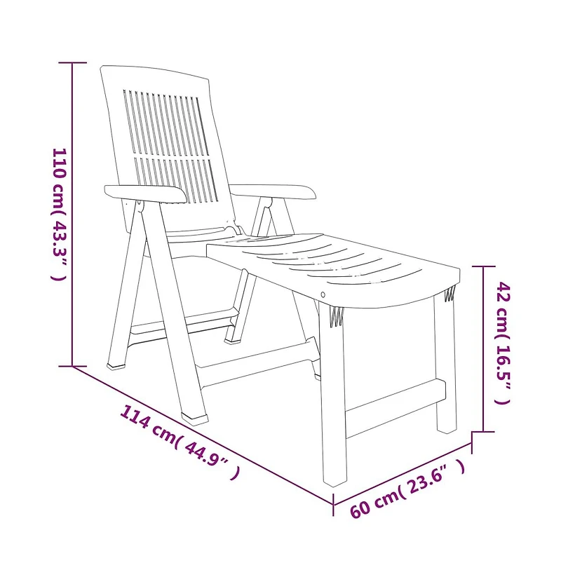 vidaXL Sun Lounger Anthracite Plastic