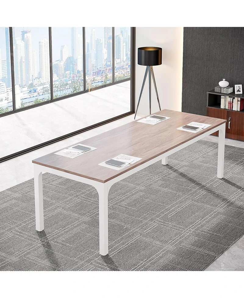 Tribesigns 78.74-Inch Conference Table Set of 2, 13FT Room Table, Large Rectangle Meeting Seminar for 8-10 Person,Long Business T