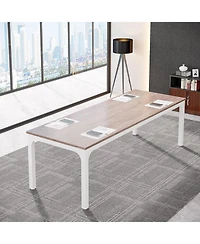 Tribesigns 78.74-Inch Conference Table Set of 2, 13FT Room Table, Large Rectangle Meeting Seminar for 8-10 Person,Long Business T
