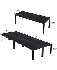 Tribesigns 78.74-Inch Conference Table Set of 4, 13FT Room Table, Large Rectangle Meeting Seminar for 12-16 Person, Long Business