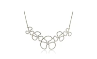Suzy Levian New York Suzy Levian Sterling Silver Cubic Zirconia Floral Thin Necklace