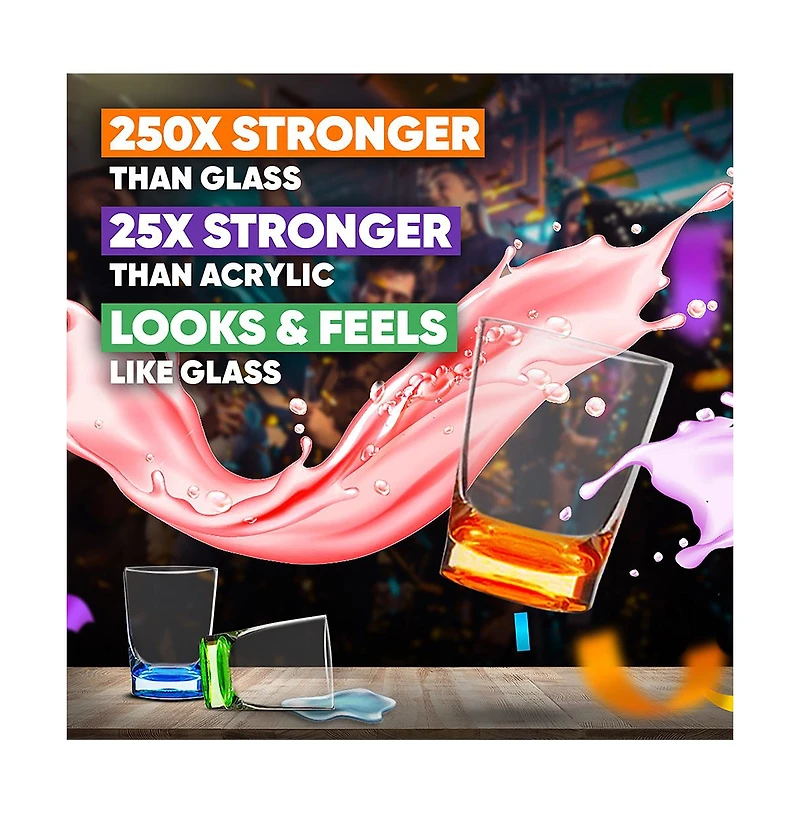 Swooc Games - Unbreakable Shot Glasses (1.5oz) - 250x Stronger Than Glass, 25x Stronger Than Acrylic