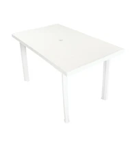 vidaXL Patio Table White 49.6"x29.9"x28.3" Plastic