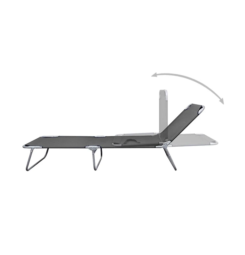 vidaXL Foldable Sunlounger with Adjustable Backrest Gray