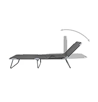 vidaXL Foldable Sunlounger with Adjustable Backrest Gray