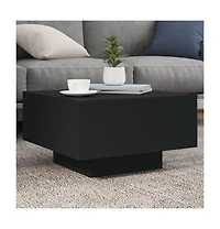 vidaXL Coffee Table Black 21.7"x21.7"x12.2" Engineered Wood