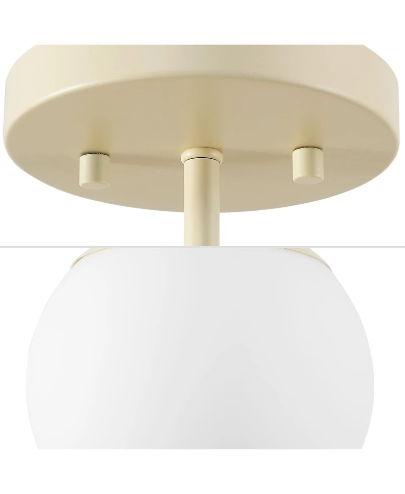 Jonathan Y Marcel 1-Light Bohemian Farmhouse Iron/Frosted Glass Led Semi Flush Mount