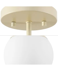 Jonathan Y Marcel 1-Light Bohemian Farmhouse Iron/Frosted Glass Led Semi Flush Mount