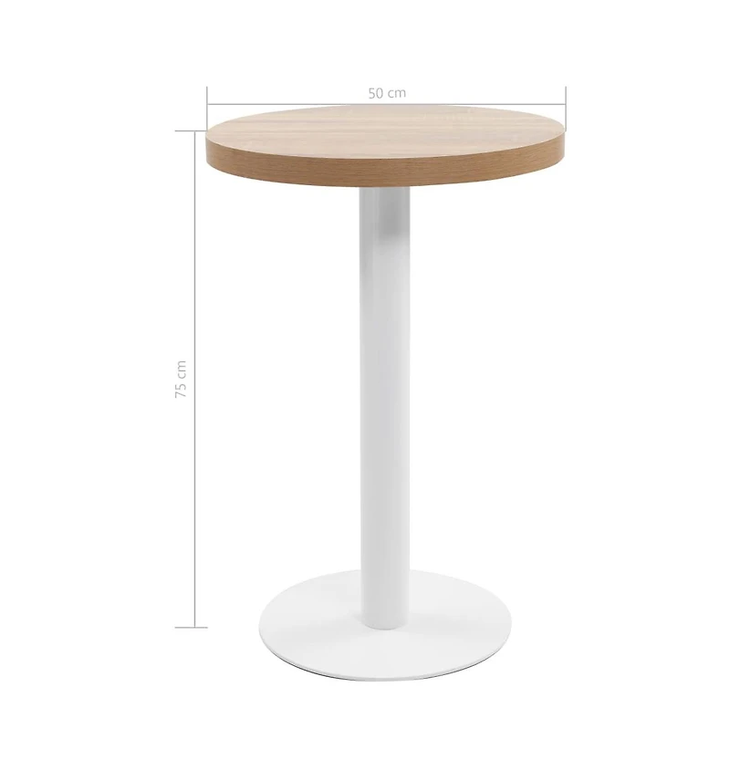 vidaXL Bistro Table Light Brown 19.7" Mdf